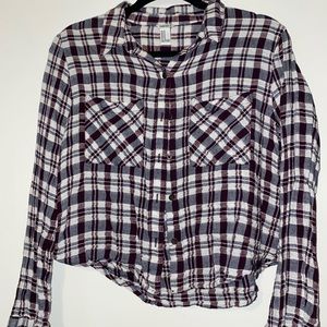 FOREVER 21 cropped flannel